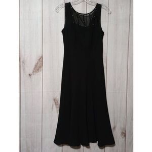 Evan Picone Dress Ladies 6 Black Fit and Flare Midi‎ Sleeveless
